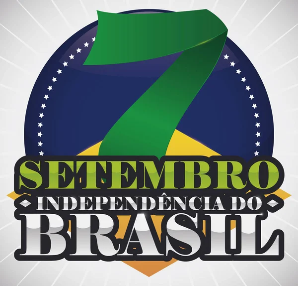 Αναμνηστικό σχέδιο για να γιορτάσουμε την ημέρα ανεξαρτησίας της Βραζιλίας, απεικόνιση διάνυσμα — Διανυσματικό Αρχείο