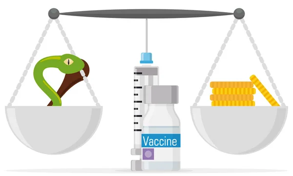 Весы Сделанные Шприца Пузырька Вакциной Балансирование Коммерческого Использования Вакцин Полезное — стоковый вектор