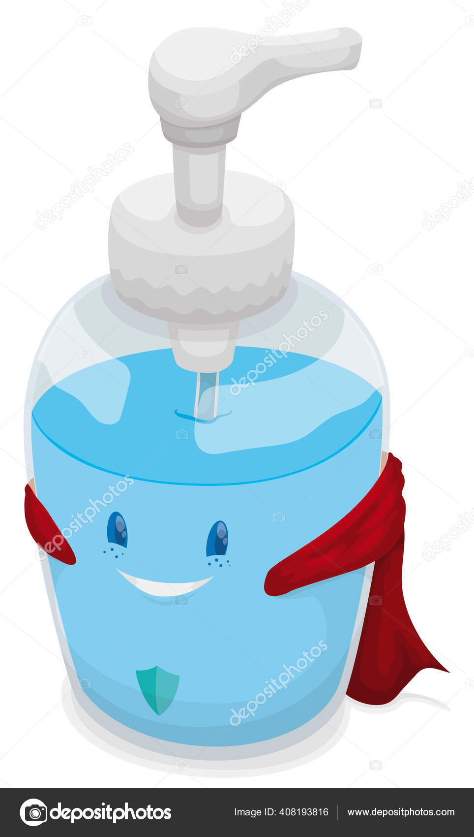 Super Héroe Lindo Jabón Líquido Listo Para Ayudarle Durante Lavado Vector  de stock #408193816 de ©PenWin, image size:964x1700