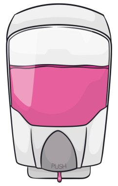 Kokulu jel yapımı sıvı sabun makinesi, el yıkama sırasında kullanılmaya hazır..