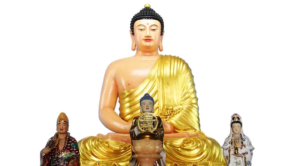 Tian Tan Buddha Statyer Isolerad Vit Bakgrund — Stockfoto