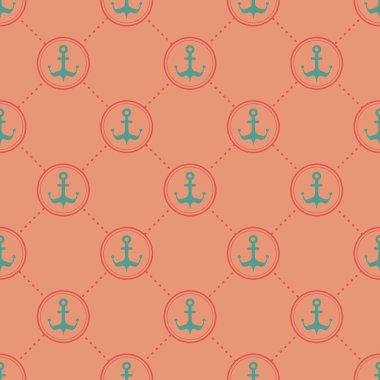 Deniz ruh, çapa, vintage tarzı ile Seamless deniz modeli