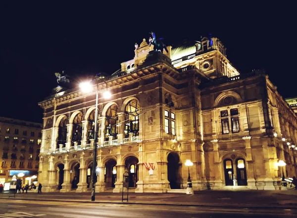 Viyana Avusturya Aralık 2017 Viyana Devlet Opera Evi Staatsoper Gece — Stok fotoğraf