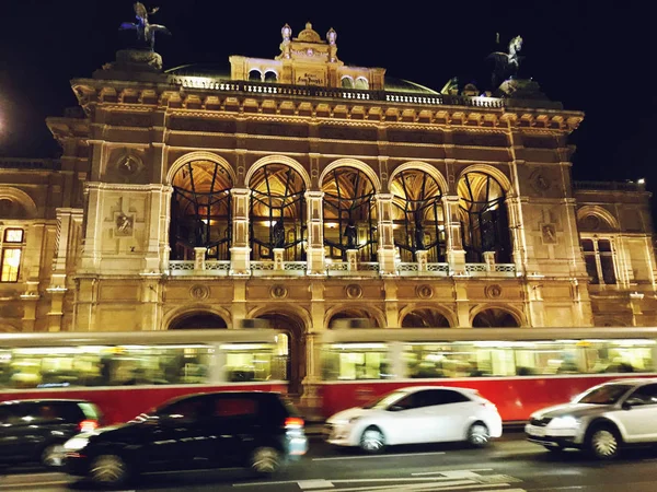 Viyana Avusturya Aralık 2017 Viyana Devlet Opera Evi Staatsoper Gece — Stok fotoğraf