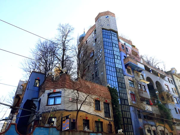 Viena Austria Diciembre 2017 Hundertwasser House Hundertwasserhaus Una Casa Apartamentos —  Fotos de Stock