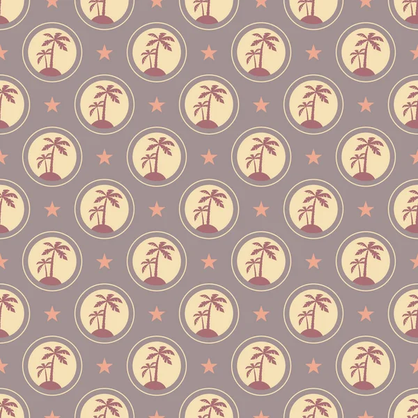 夏の休暇パターン ヤシの木のシルエットとシームレスなカラフルなパターン — ストックベクタ