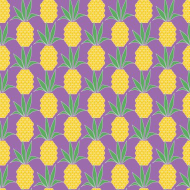 Ananas vektör desen. Yaz renkli tropikal yazdırma