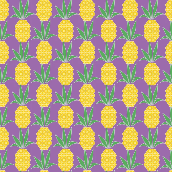 Ananasový Vzor Vektor Letní Barevné Tropické Tisk — Stockový vektor
