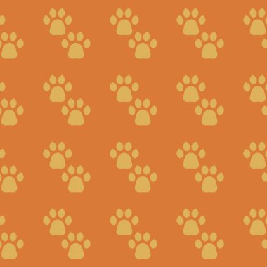 Kedi baskı pençe. Pençe ayak izi seamless hayvan modeli