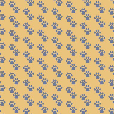 Kedi baskı pençe. Pençe ayak izi seamless hayvan modeli