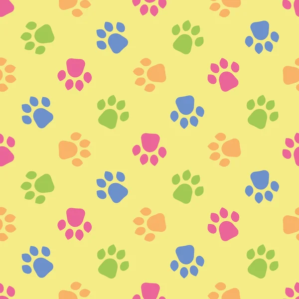 Cats Paw Print. Seamless animal pattern of paw footprint