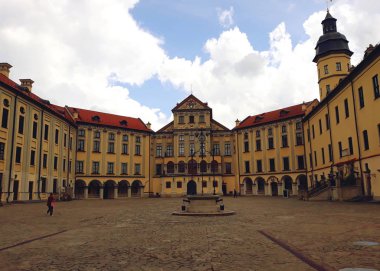 Nesvizh, Belarus - 13 Temmuz 2018: Castle Radzivil aile