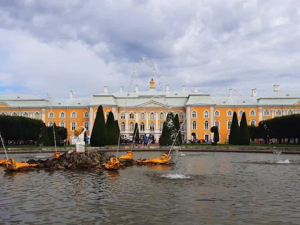 Petrohrad Rusko Srpna 2018 Grand Peterhof Palace Horní Zahrada Peterhof — Stock fotografie