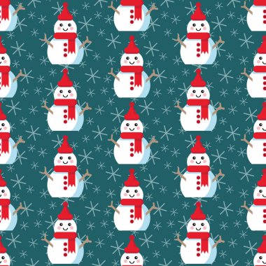 Kardan adam ve kar taneleri ile sevimli Noel kalıbı