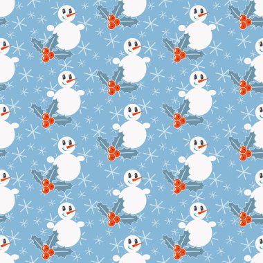 Kardan adam, ökse otu ve kar taneleri ile sevimli Noel kalıbı