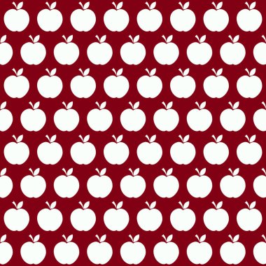 Tatlı elma desen. Tekstil ve scrapbook kağıt için soyut elma ile sorunsuz vektör çizim