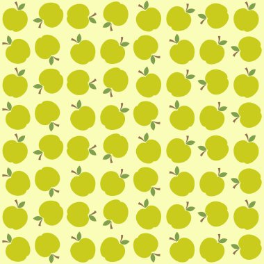 Tatlı elma desen. Tekstil ve scrapbook kağıt için soyut elma ile sorunsuz vektör çizim