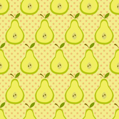 Tatlı armut desen. Sorunsuz vektör çizim ile tekstil ve scrapbook kağıt için soyut armut