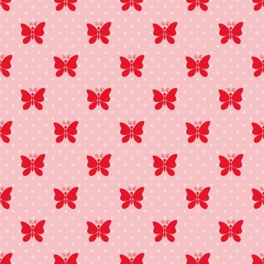 Soyut kelebekler ile sevimli desen. Dikişsiz vektör çizimi