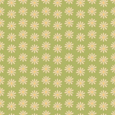 Soyut chamomiles ile Yaz çiçek deseni. Dikişsiz vektör çizimi