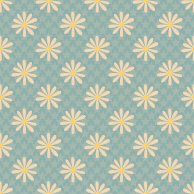 Soyut chamomiles ile Yaz çiçek deseni. Dikişsiz vektör çizimi
