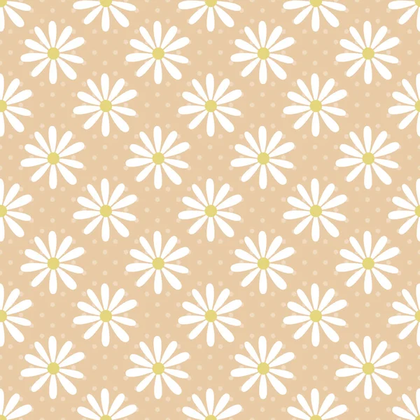 Motif Floral Été Avec Camomilles Abstraites Illustration Vectorielle Sans Couture — Image vectorielle