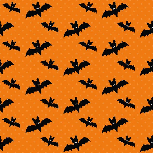 Schattig Halloween Bat Naadloze Vector Illustratie Met Griezelige Silhouetten — Stockvector