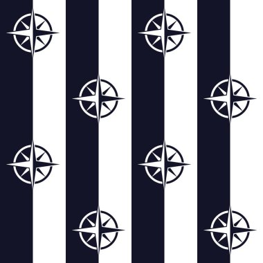 Deniz deseni, Rüzgar gülleri ile Dikişsiz vektör illüstrasyon