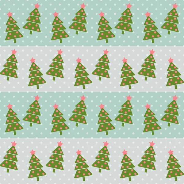Alte Weihnachtsbäume Nahtlose Vektorillustration Mit Abstrakten Weihnachtsbäumen Gepunktetem Hintergrund — Stockvektor