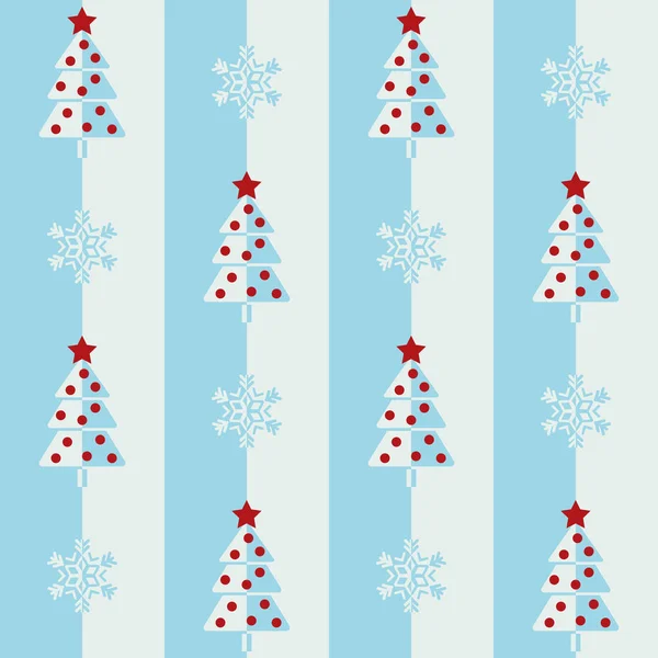 Árvore Natal Floco Neve Ilustração Vetorial Sem Costura Com Árvores — Vetor de Stock