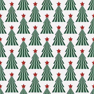 Klasik Noel ağaçları. Soyut Noel ağaçlarıyla kusursuz vektör çizimi