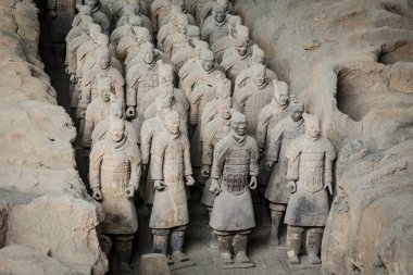 Lintong, Xi'an, Shaanxi/Çin, Çin'in ünlü Terracotta savaşçıları. Terracotta Army Qin Shi Huang, ilk Çin İmparatoru, onun mezarı orduları tasvir eden heykel koleksiyonudur.