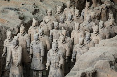 Lintong, Xi'an, Shaanxi/Çin, Çin'in ünlü Terracotta savaşçıları. Terracotta Army Qin Shi Huang, ilk Çin İmparatoru, onun mezarı orduları tasvir eden heykel koleksiyonudur.