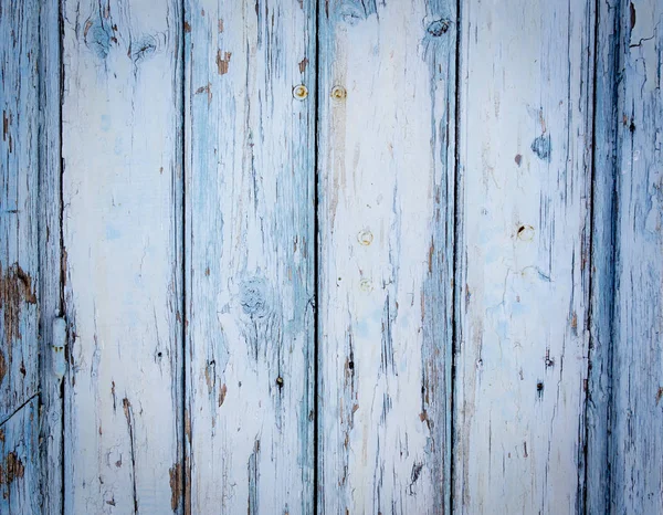 Blue Painted Grungy Aged Wood Panel — Stock Photo, Image