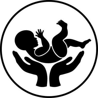 Siyah beyaz vektör - Bebek bakımı