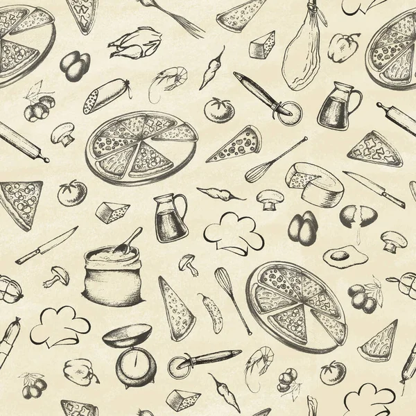 Pizza. Illustrazione di un elemento grafico vintage. — Vettoriale Stock