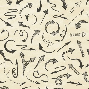 Yaş arkaplan üzerinde el çizimi oklar.