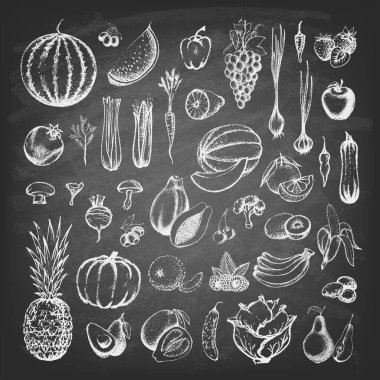 Meyve ve el yapımı sebzeler..