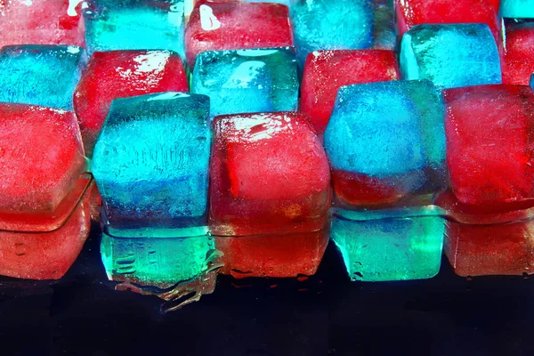 Ice Cubes Cool Cocktails Bright Colorful Cubes — Stock Photo, Image