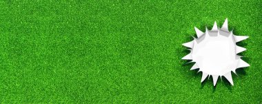 bir yıldız gibi görünüyor bir yırtık delik ile parlak yeşil kağıt