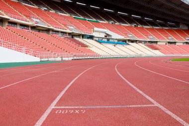 Bangkok, Tayland-Ağustos 4,2017: Rajamangala Ulusal Stadyumu Hua Mak spor kompleksi, bir parçası olan Tayland Ulusal Stadyumu ve stadyumda Tayland Millî Futbol Takımı.