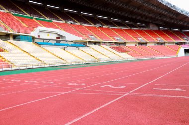 Bangkok, Tayland-Ağustos 4,2017: Rajamangala Ulusal Stadyumu Hua Mak spor kompleksi, bir parçası olan Tayland Ulusal Stadyumu ve stadyumda Tayland Millî Futbol Takımı.