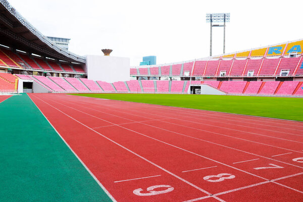 Bangkok,Thailand- August 4,2017: Rajamangala National Stadium  a part of the Hua Mak Sports Complex, is the national stadium of Thailand and the home stadium for the Thailand national football team.