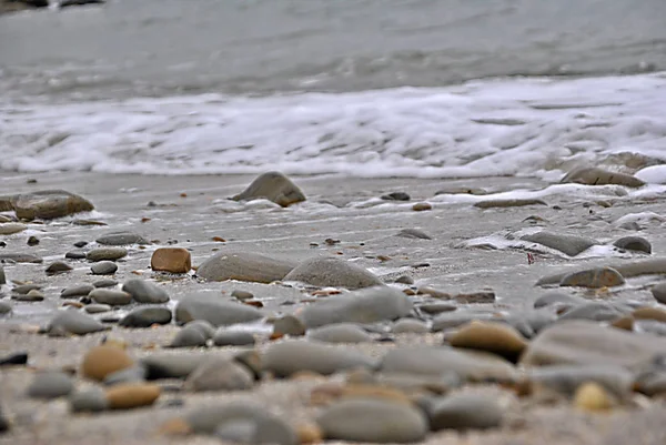 Zimowe Wieczory Wzdłuż Wybrzeża Stoney Beach — Zdjęcie stockowe