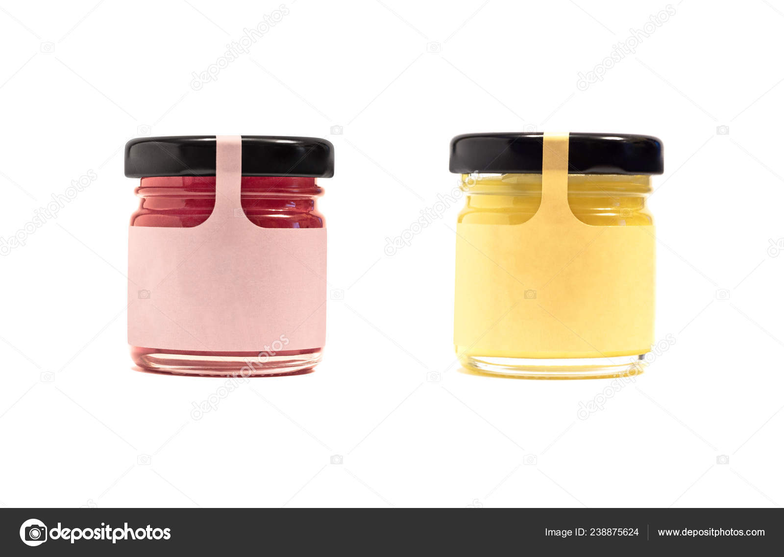 Download Mockup Glass Jars Honey Jam Other Preserved Product Paper Label Stock Photo Image By C Lilkin 238875624