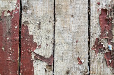 Eski ahşap arka plan ağaç eski boya artıkları parçaları kalıntıları ile.