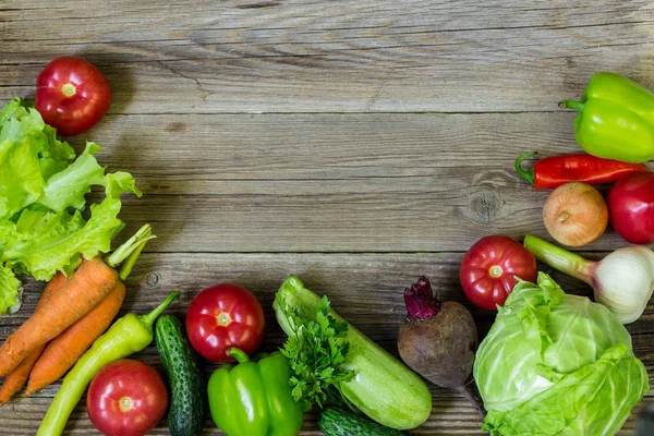 Egészséges Táplálkozás Háttér Val Másol Hely Felülnézet Egészséges Ételek Fogalmát — Stock Fotó