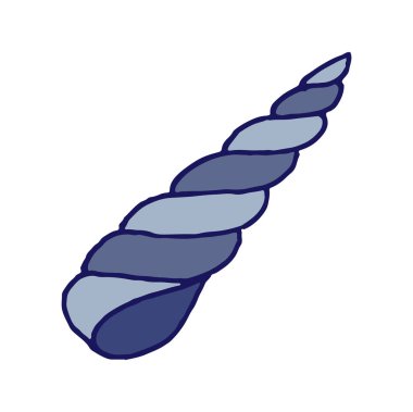 Vektör renkli doodle çizilmiş deniz kabuğu beyaz arka plan üzerinde izole el.