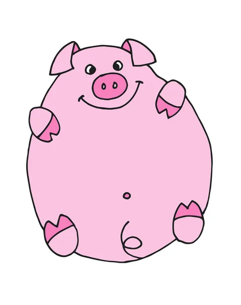 ベクトル手描き落書きスケッチ豚概要図 — ストックベクタ