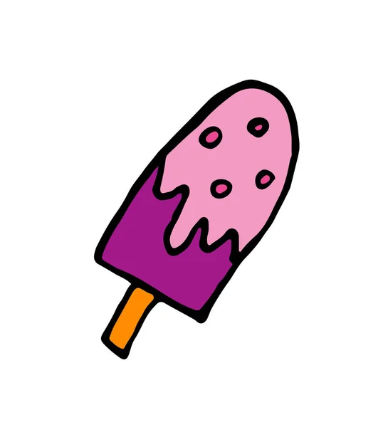 Helado Palo Vector Garabato Dibujado Mano Ilustración Línea Dibujos Animados — Archivo Imágenes Vectoriales